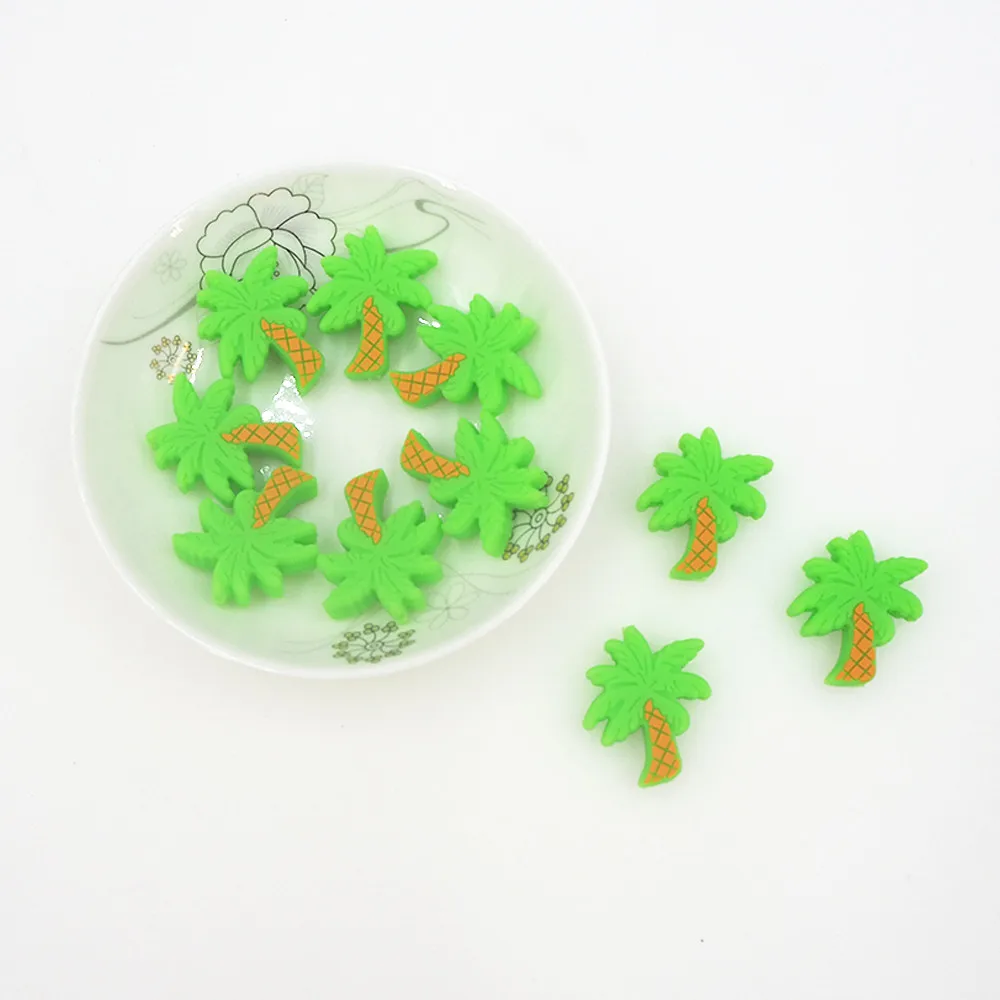 

Chenkai 50pcs Coconut Tree Cherry Beads Cartoon Silicone Bead BPA Free Infant Chewable Dummy Necklace Pacifier Toy Accessories