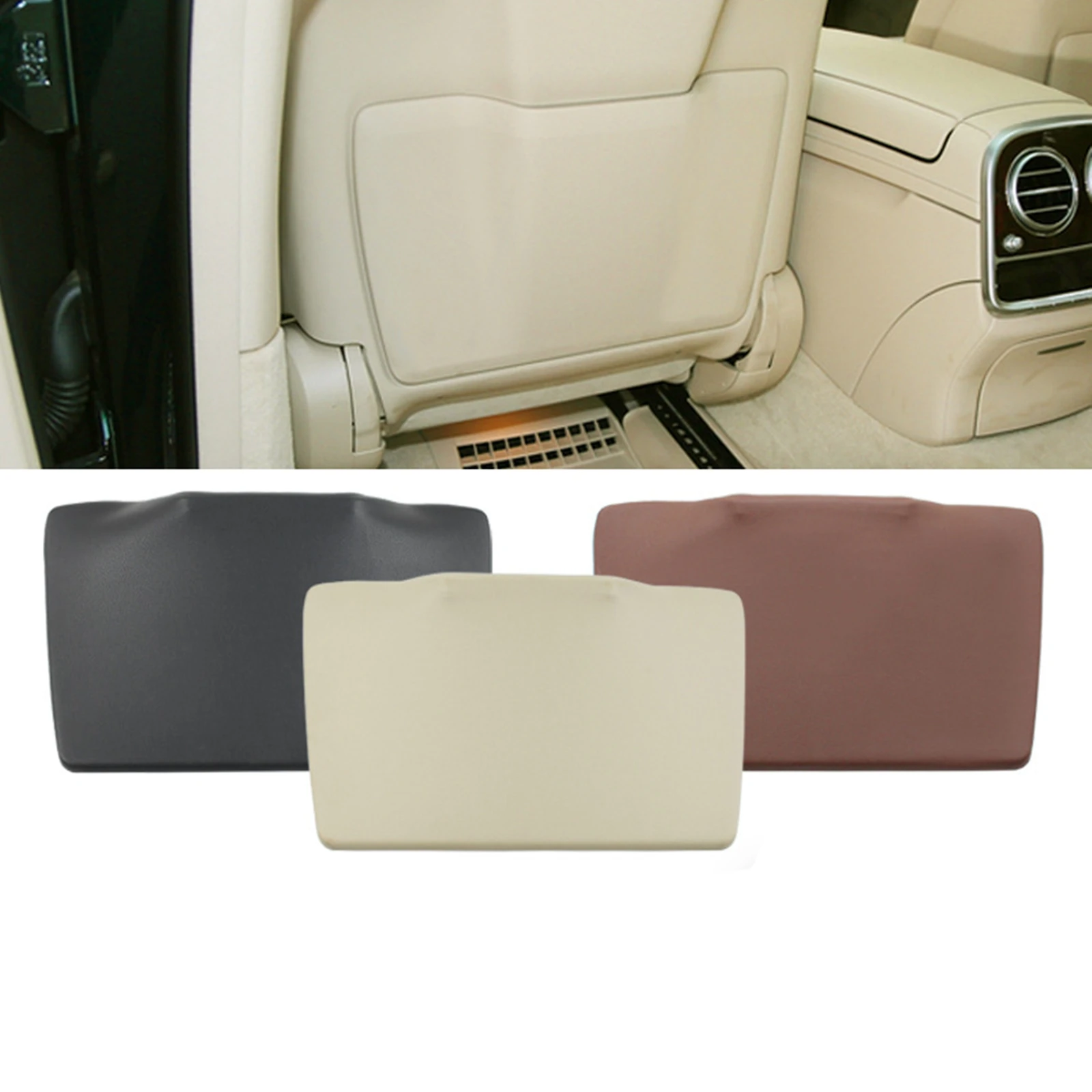 For Mercedes Benz S Class W222 S320 S400 2014-2020 Beige Rear Seatback Pocket Storage Leather Backrest Seat Back Box Pad Cover