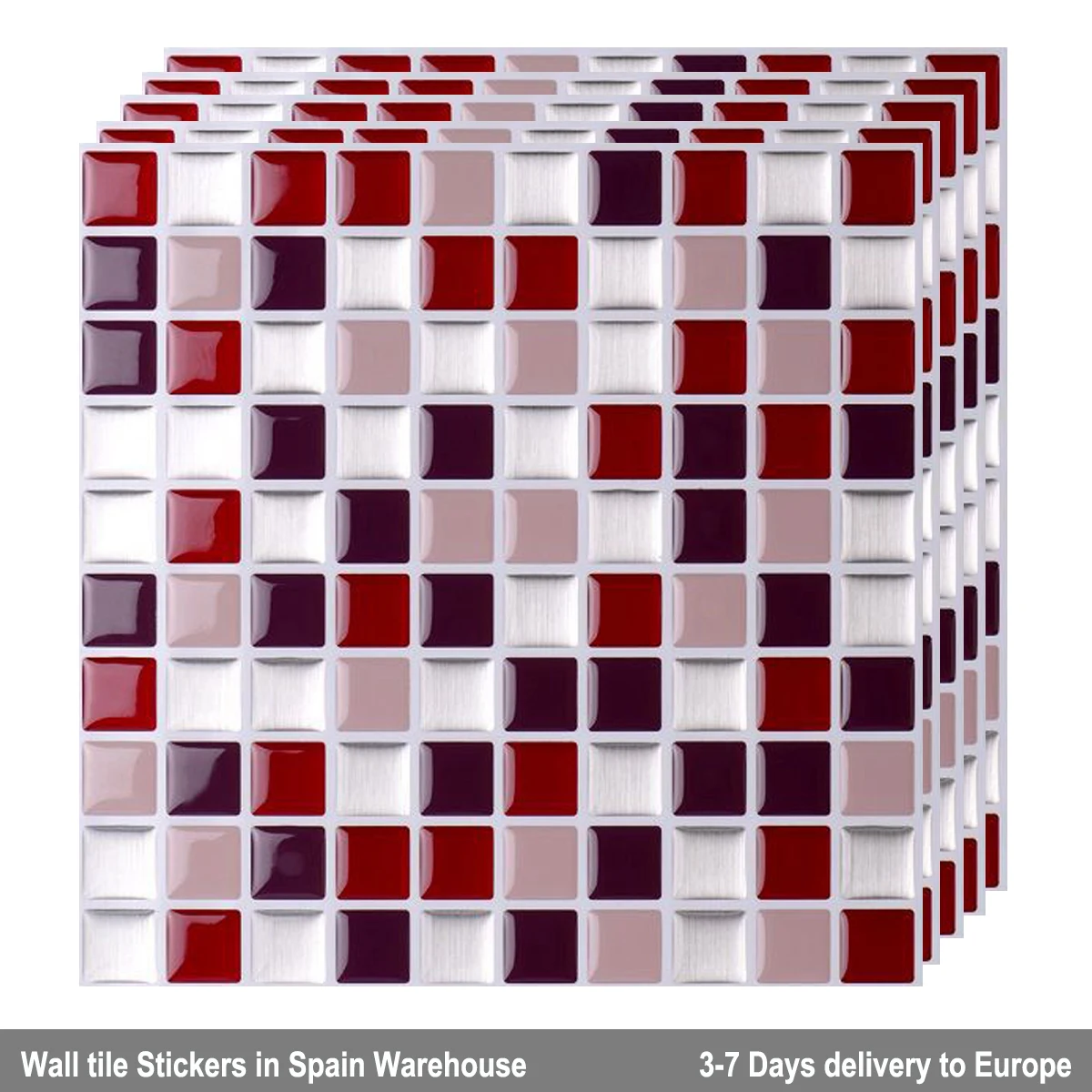 

Oblong Kitchen Backsplash 3D Waterproof Vinyl Wall Tiles DIY Self Adhesive Wallpaper