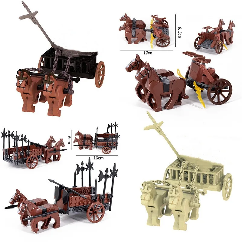 

MOC Parts Medieval Carriage Building Blocks DIY Heavy Weapon Chariot Bricks Pack Construction Model Toys Boys Gifts