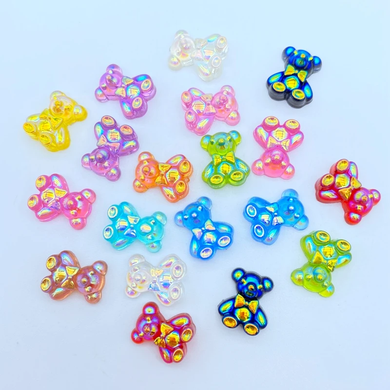 50/60/70/80 шт. Kawaii милый мини красочный медведь с плоской задней частью смоляные