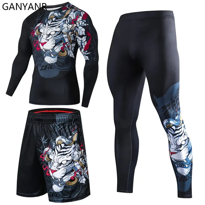 GANYANR комплекты для бега Мужская одежда футболка брюки шорты Свитшот спортивные