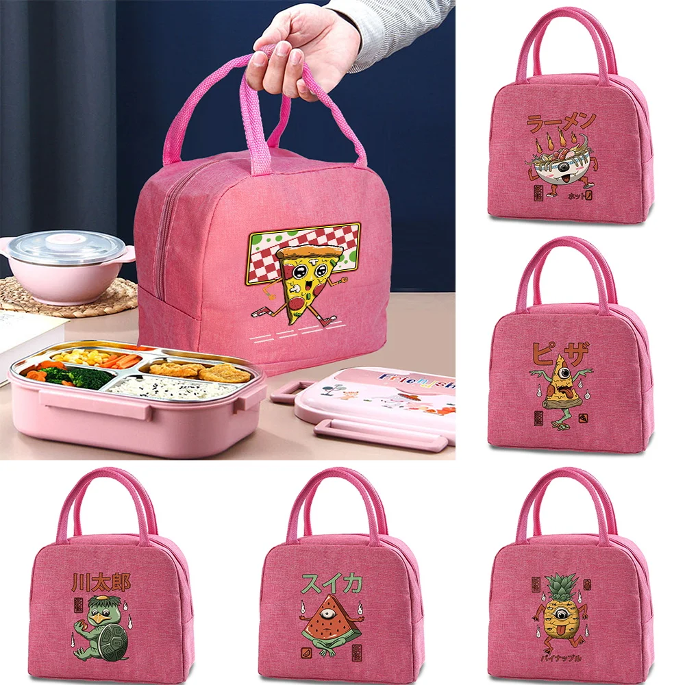 

Thermal Lunch Dinner Bags Canvas Cute Monster Handbag Picnic Travel Breakfast Box School Child Convenient Lunchbox Tote Food Bag