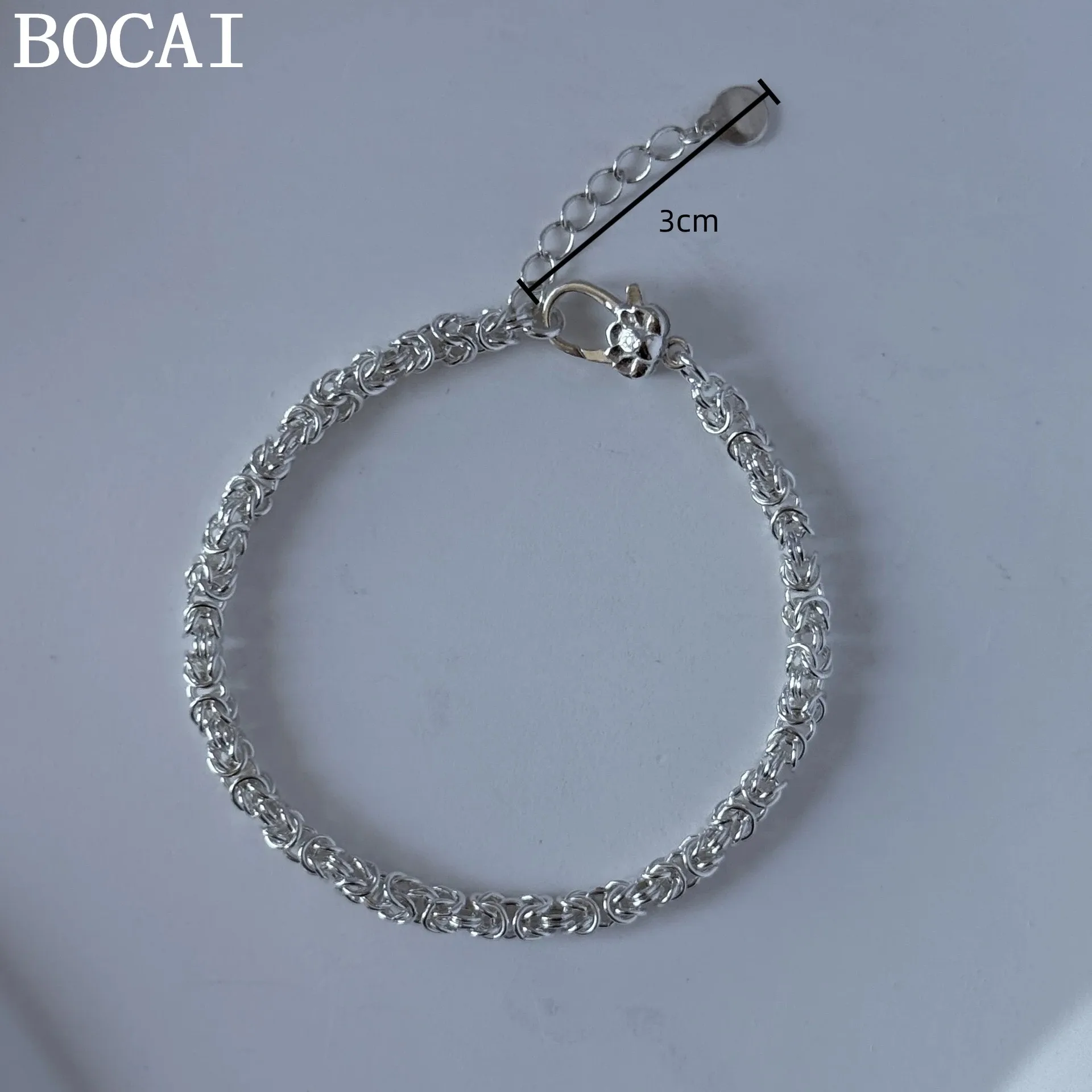 Фото Новинка BOCAI: Ювелирные изделия из стерлингового серебра S925 с винтажным дизайном, плетеная цепочка ручной работы, избранные подарки для мужчин и женщин №1