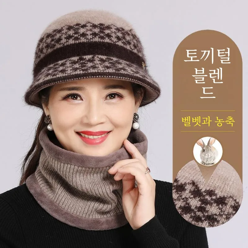 Зимняя тёплая шерстяная шапка на флисовой подкладке для женщин среднего