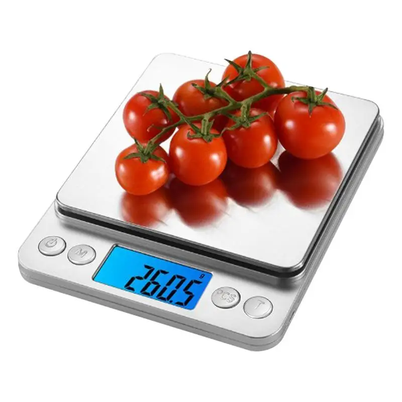 

3Kg 0.01g Digital Kitchen Scale Precision Scales LCD Measuring Tool Stainless Steel Digital Weighing Scale Food Diet Balance Sca