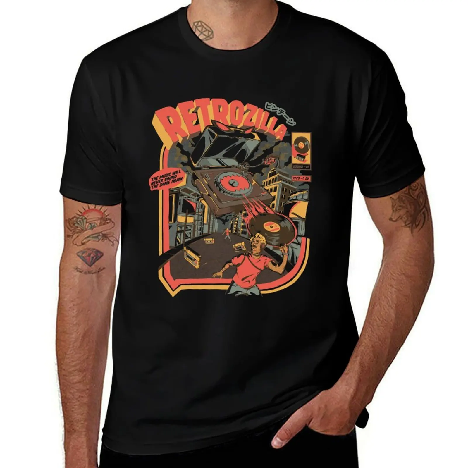 Фото Футболка Retro Soundzilla, однотонная футболка больших размеров №1