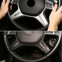 car carbon fiber texture steering wheel panel frame cover sticker trim for mercedes benz c class w204 2011 2012 2013