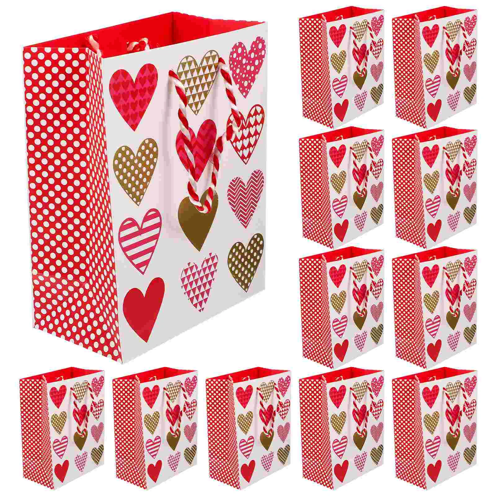 

Giftday Valentines Party Valentine Paper Wedding Candybox Goodie Packaging Handles Birthday Favor Kraft Handbag Heart Pouches