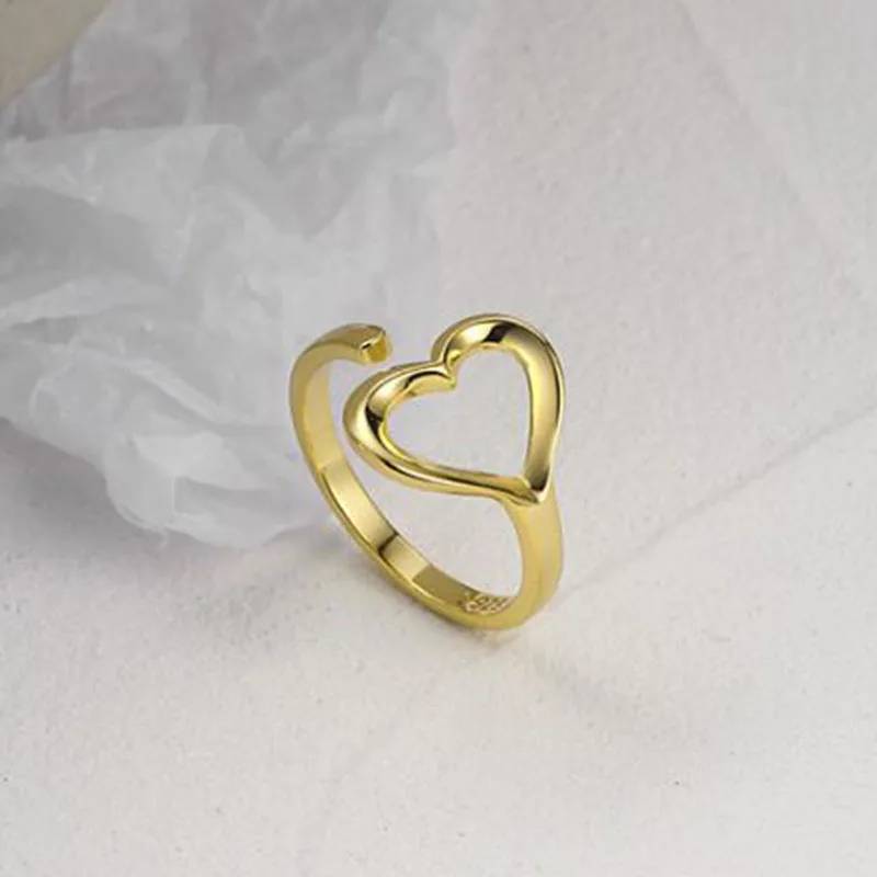 Новые дизайнерские классические открытые кольца в виде золотого и серебряного сердечек для женщин и девушек, любимых ореа, модные летние ювелирные изделия, Подарок на годовщину