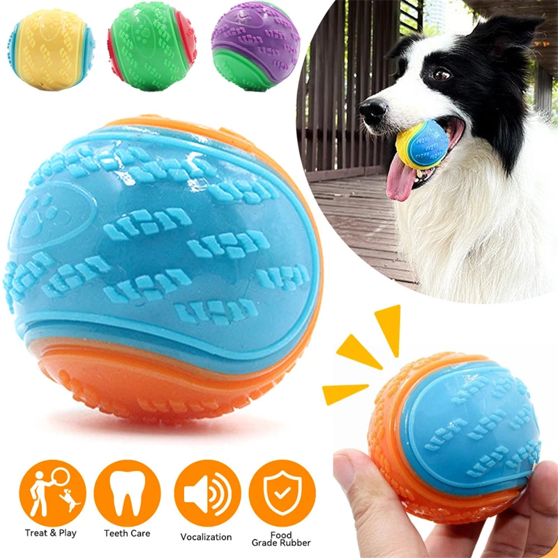Pet Dog Toy Rubber Ball Beef-flavored Elastic Ball To Prevent Dog From Destroying Things Dog Training Supply Tooth Cleaning Ball