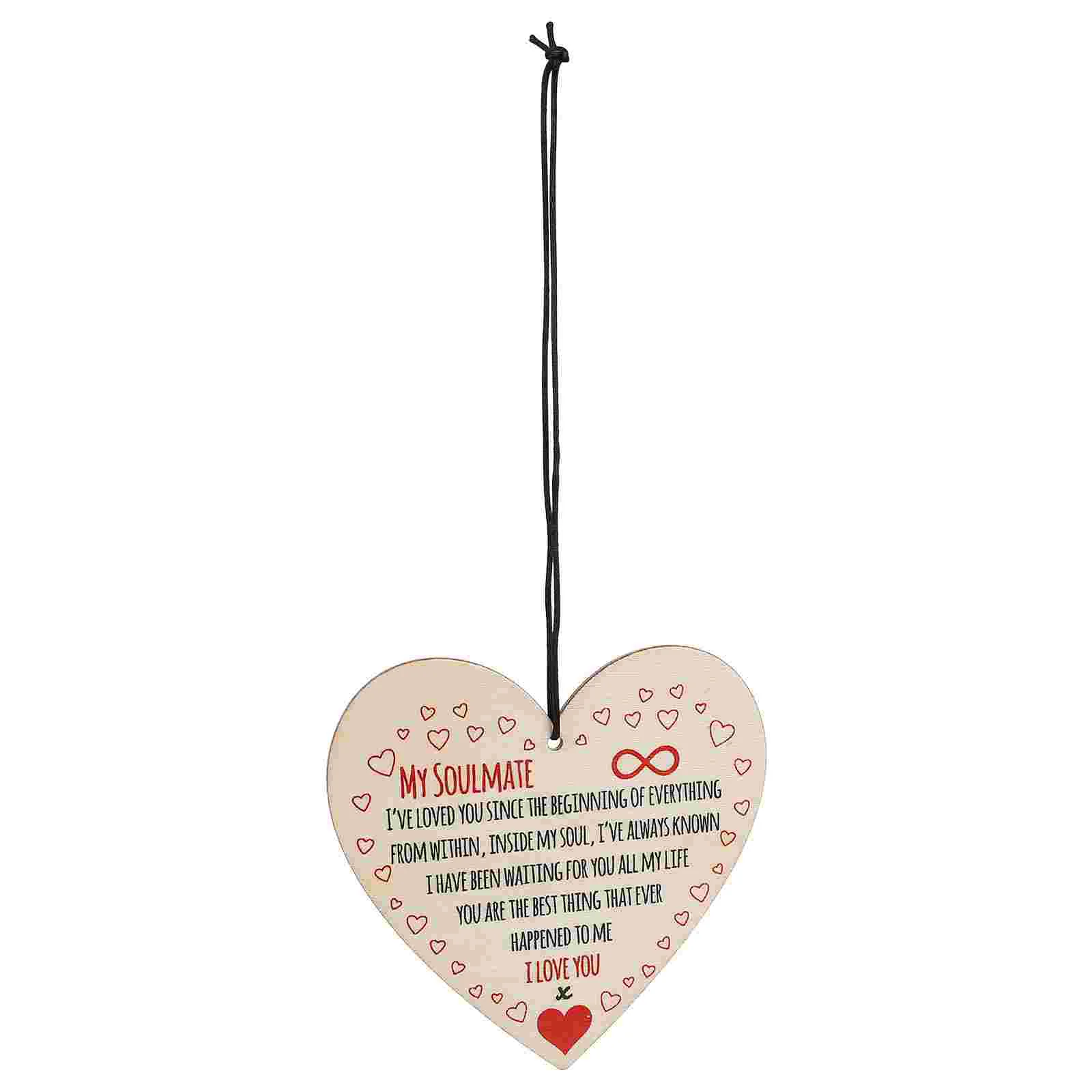

5Pcs Valentine's Day Hanging Ornament Pretty Wooden Tags Festival Decors