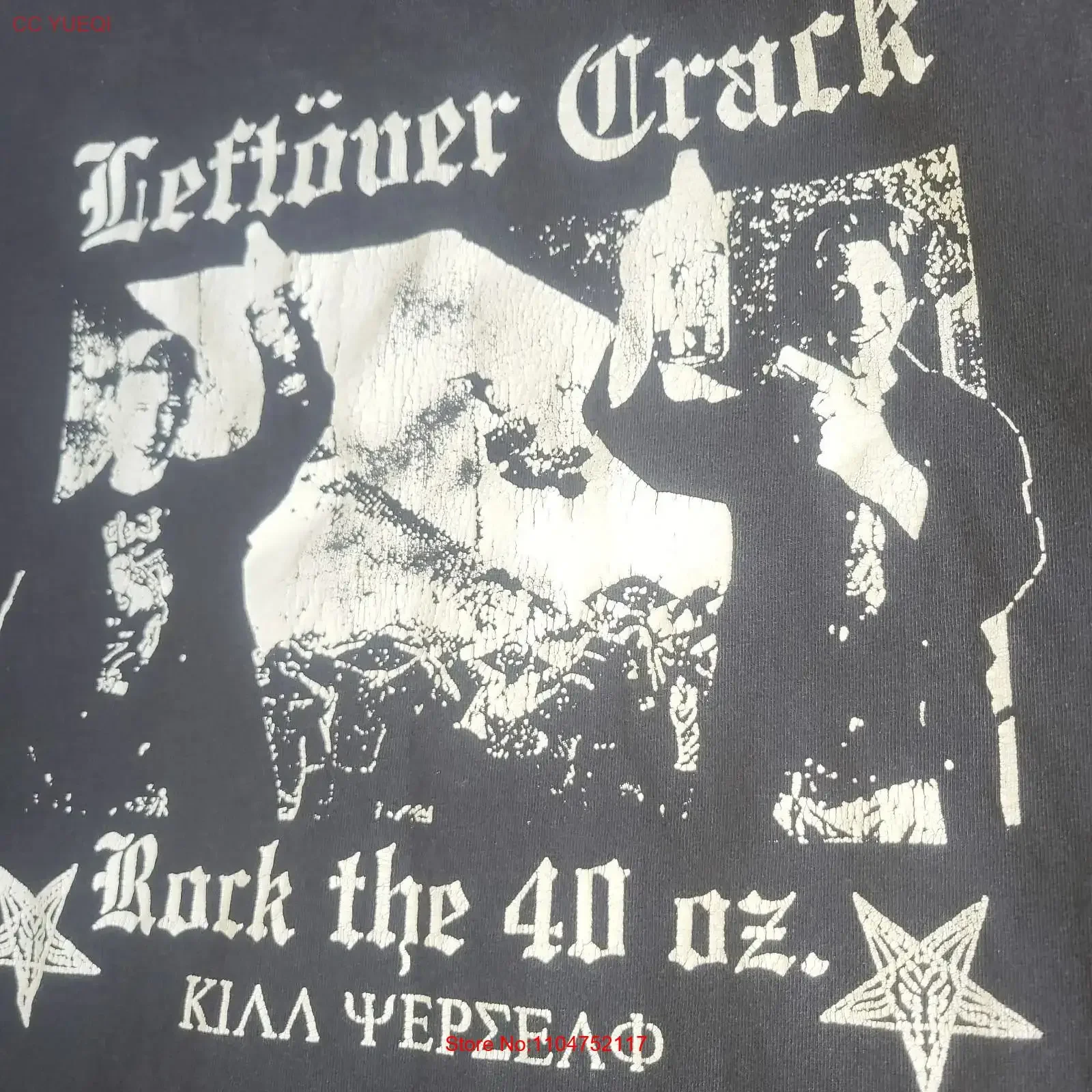 Фото Винтажная футболка 2000 года Leftover Crack Rock The 40 oz Stza Punk Ska Crass, размер L-XL, винтажная, с эффектом потертости, удобная, дизайнерская одежда №1
