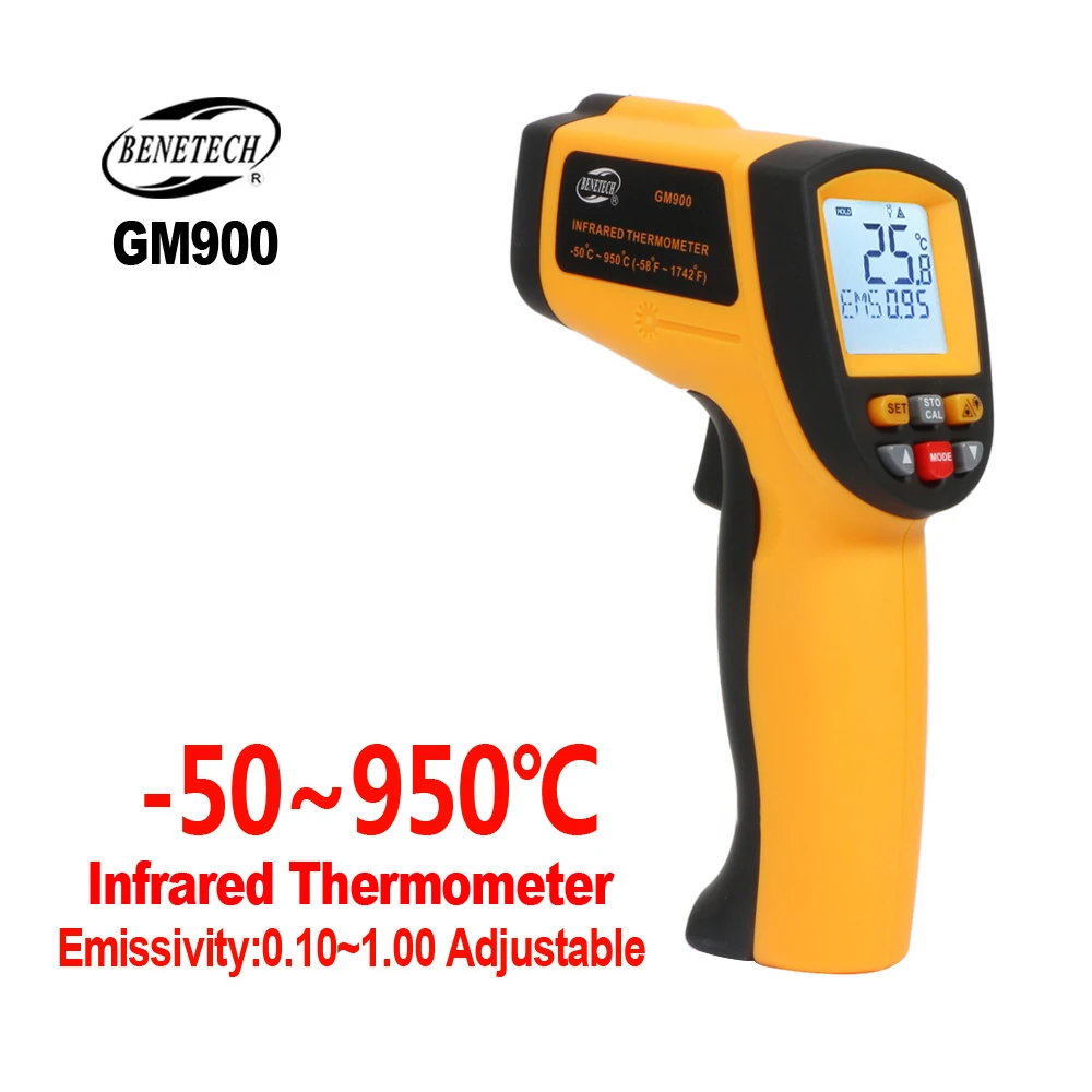 

BENETECH Infrared Thermometer Non-Contact Temperature Meter Gun Handheld Digital LCD Industrial Laser Pyrometer IR Thermometer