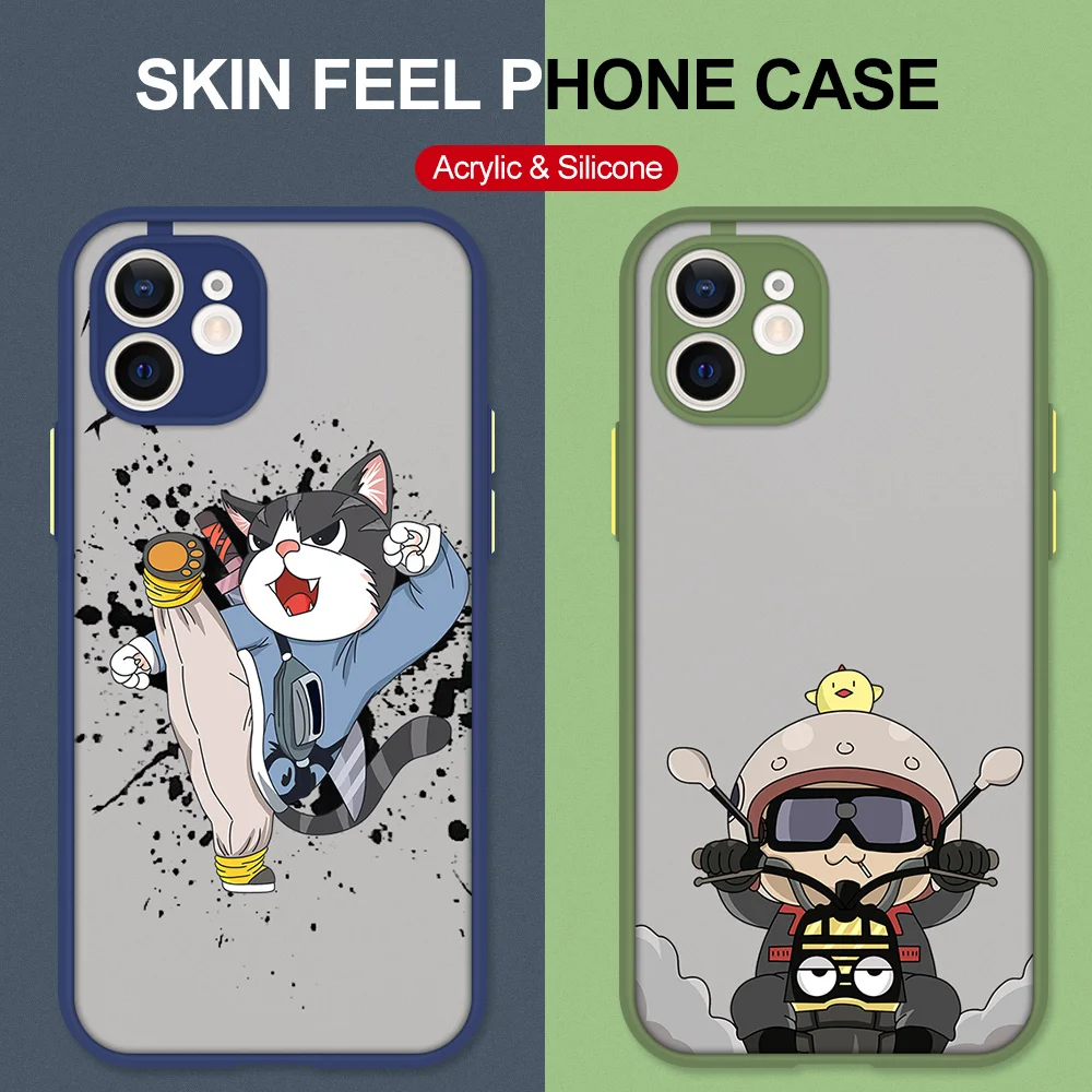 

For IPhone 13 12 11 Pro Max Case XS Max XR X SE Matte Protective Phone Cover For IPhone 8 7 6 6S Plus Animal Painted Phone Case