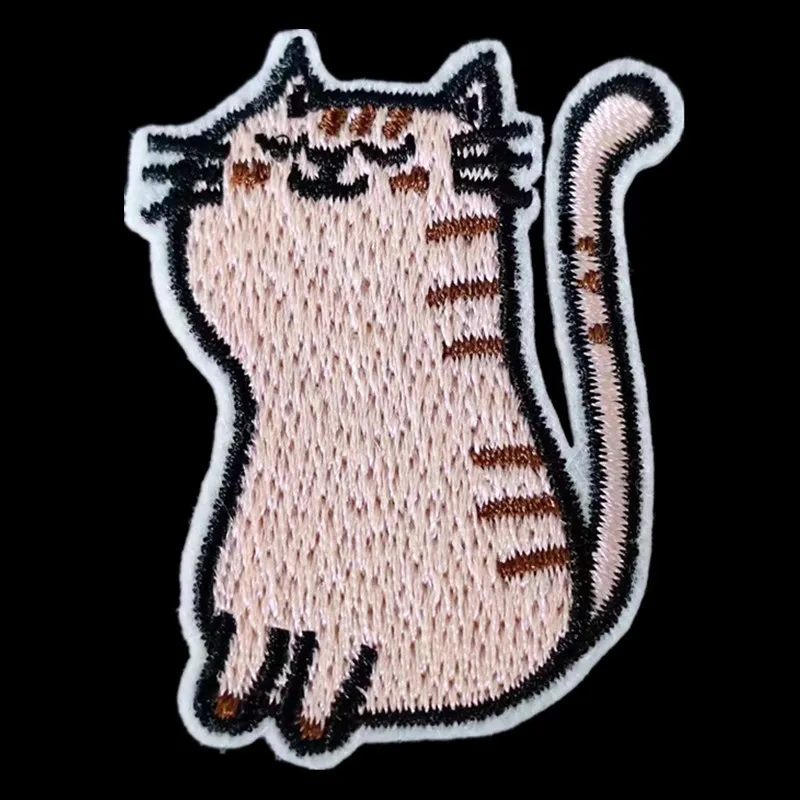 

Embroidery Animal Patch Cat Iron on Patch for clothing accessories Cute Style Pattern Logo Strange things Diy Gifts