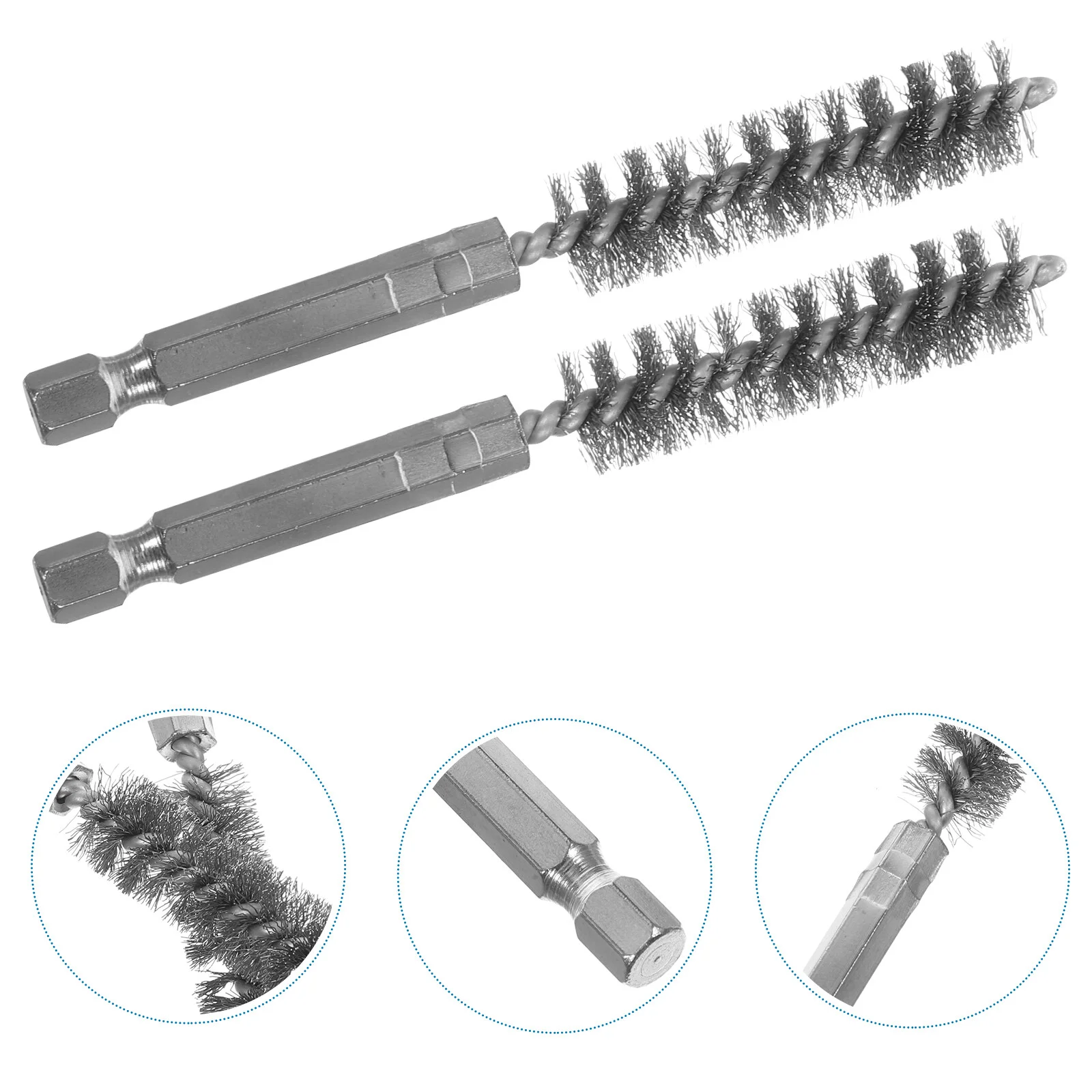 

2 Pcs Pipeline Deburr Tool Wire Bore Brush Stainless Steel Hole Brushes Cleaning