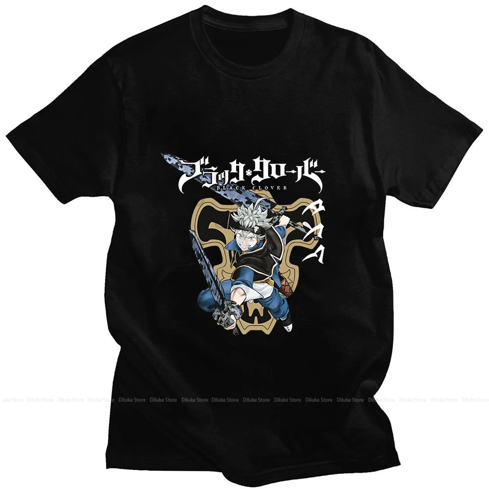 

Anime Black Clover Asta High Street Classic Japanese Manga Print Summer Short Sleeve Cotton Casual Loose Men T-Shirt Simple