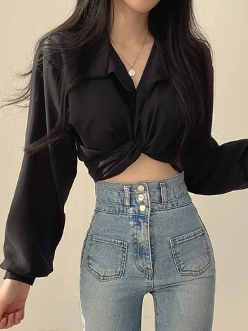 Jmprs Harajuku Women Blouse Fashion Streetwear Sexy Ladies Blouse White Summer Sexy Bow Tie Crop Top Korean Tunic Bandage shirt