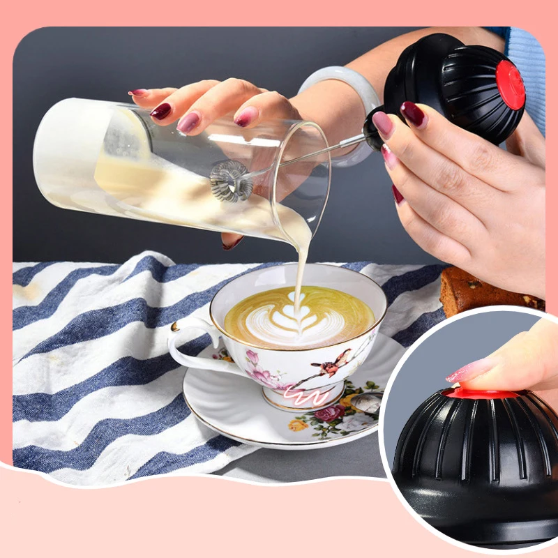 

Portable Milk Frother Electric Milk Frother Cup Foamer Coffee Foam Whisk Maker Milk Shake Mixer Battery Milk Frother Jug Cup
