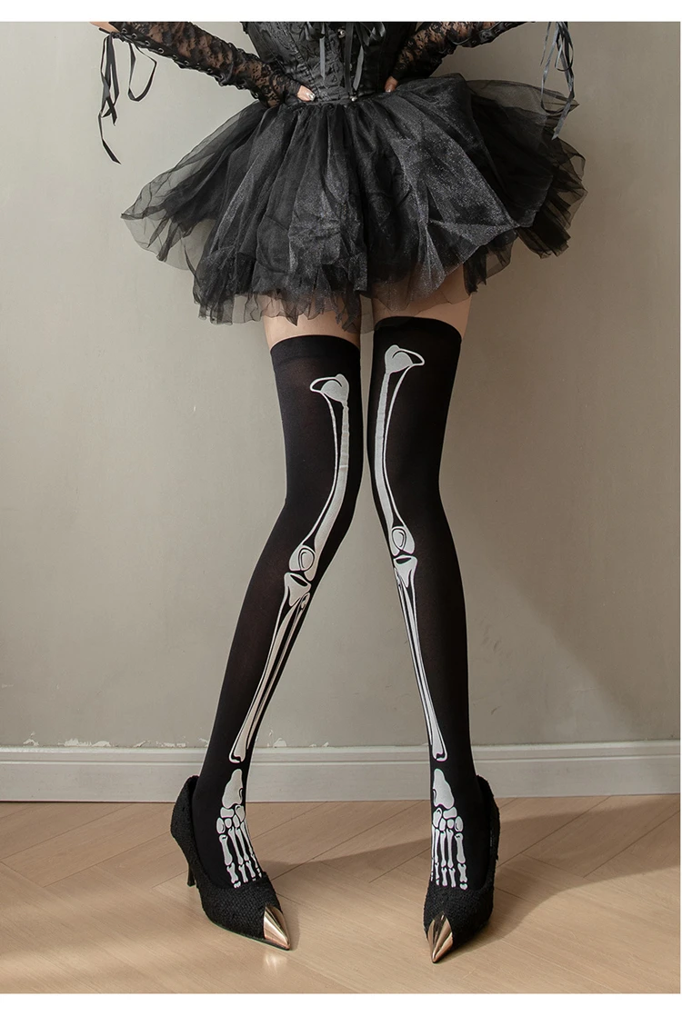 Японские бархатные чулки с принтом крови на Хэллоуин женские длинные носки Y2k для