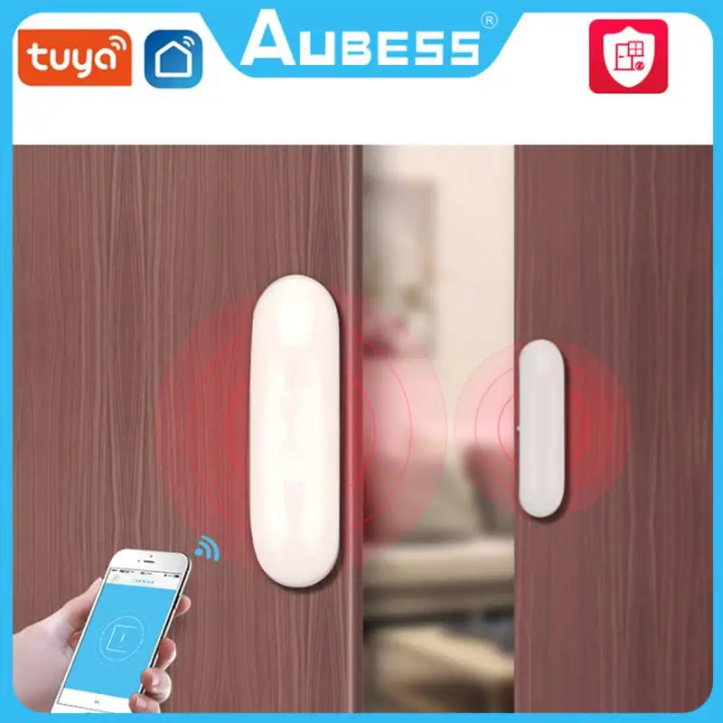 

Умный датчик окон Aubess Tuya WiFi датчик для двери, детектор сигнализации, независимый магнитный датчик, работает с Alexa Google Home