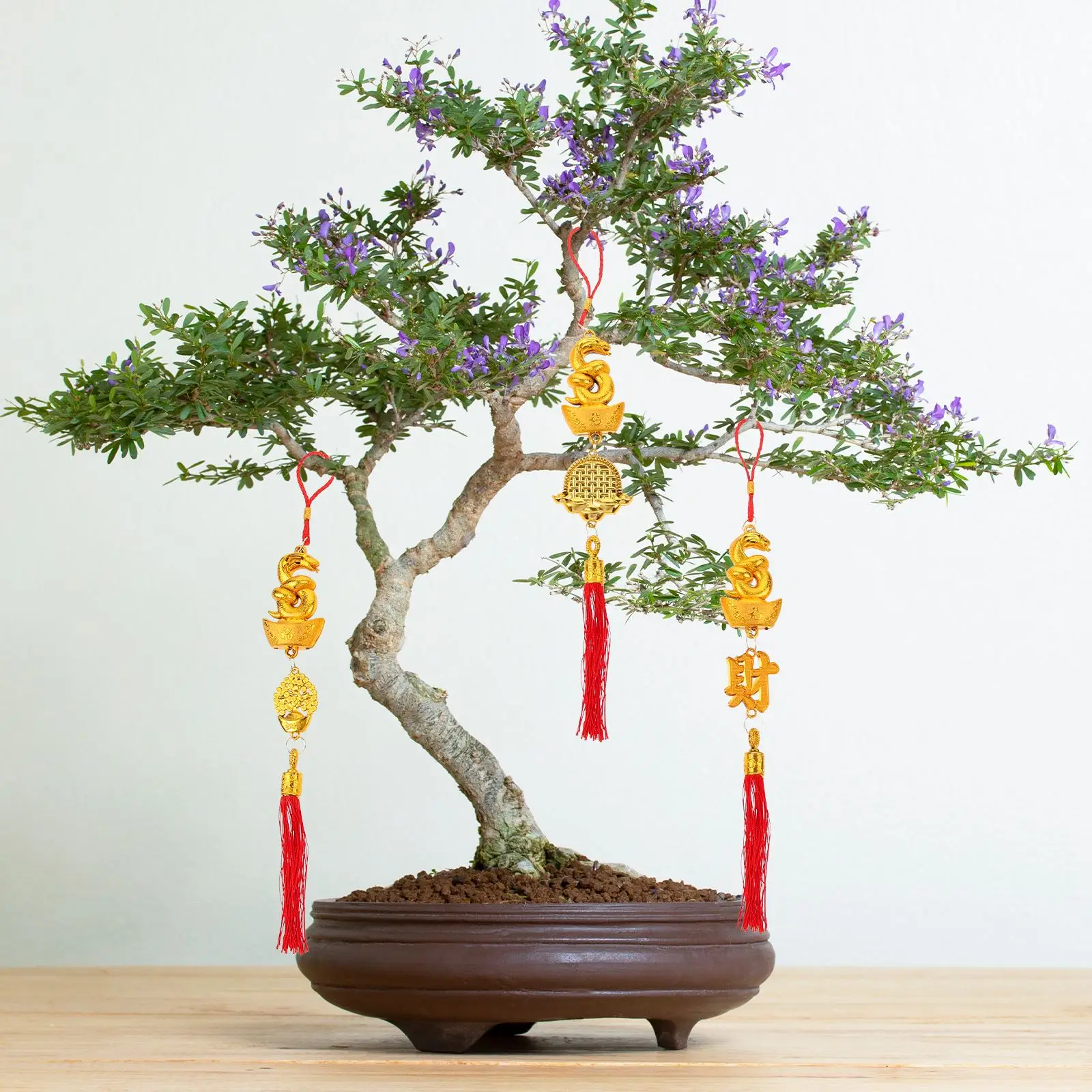 10 шт. 2025 год китайская змея орнамент кулон бонсай подвесные новогодние украшения