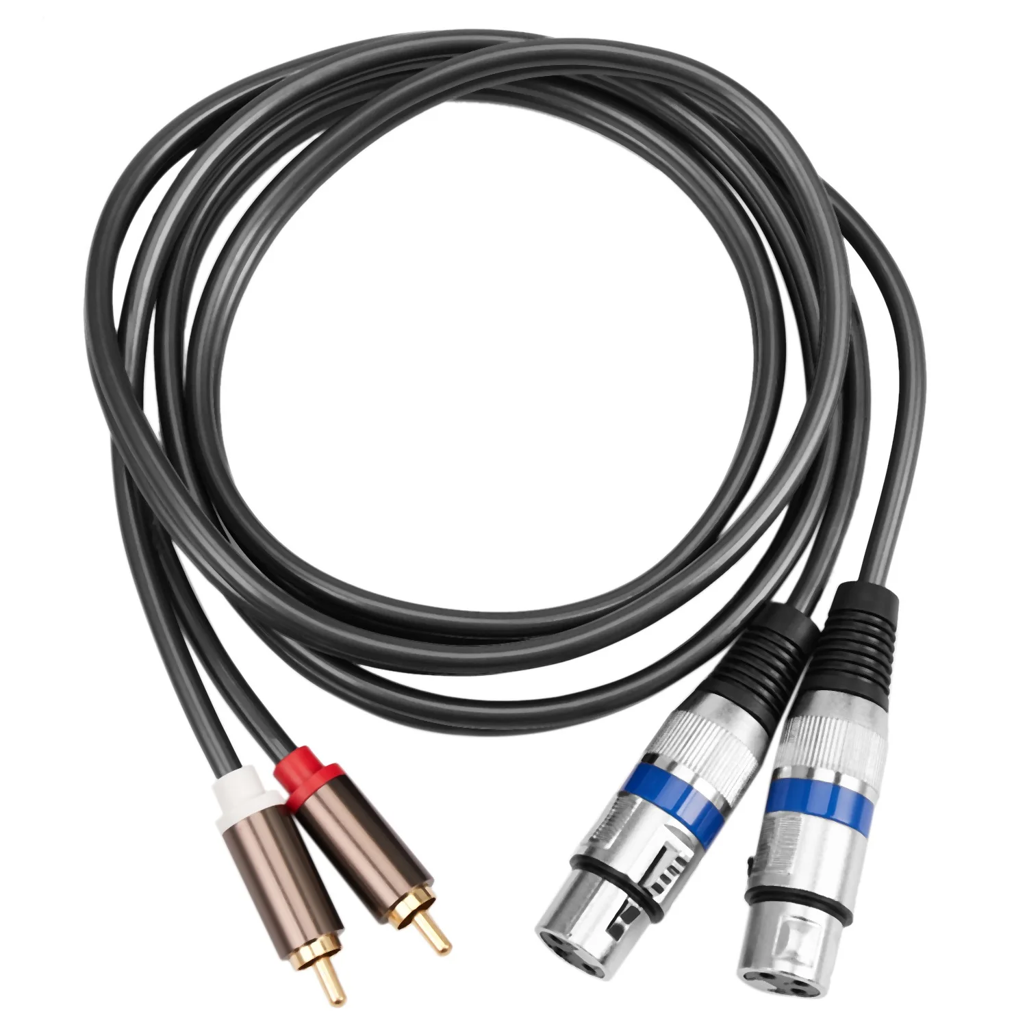 Hi-Fi аудиокабель 2 Rca штекер к Xlr 3-контактный разъем микшерная консоль усилитель двойной Xlr к двойному Rca замшевый кабель 1,5 м