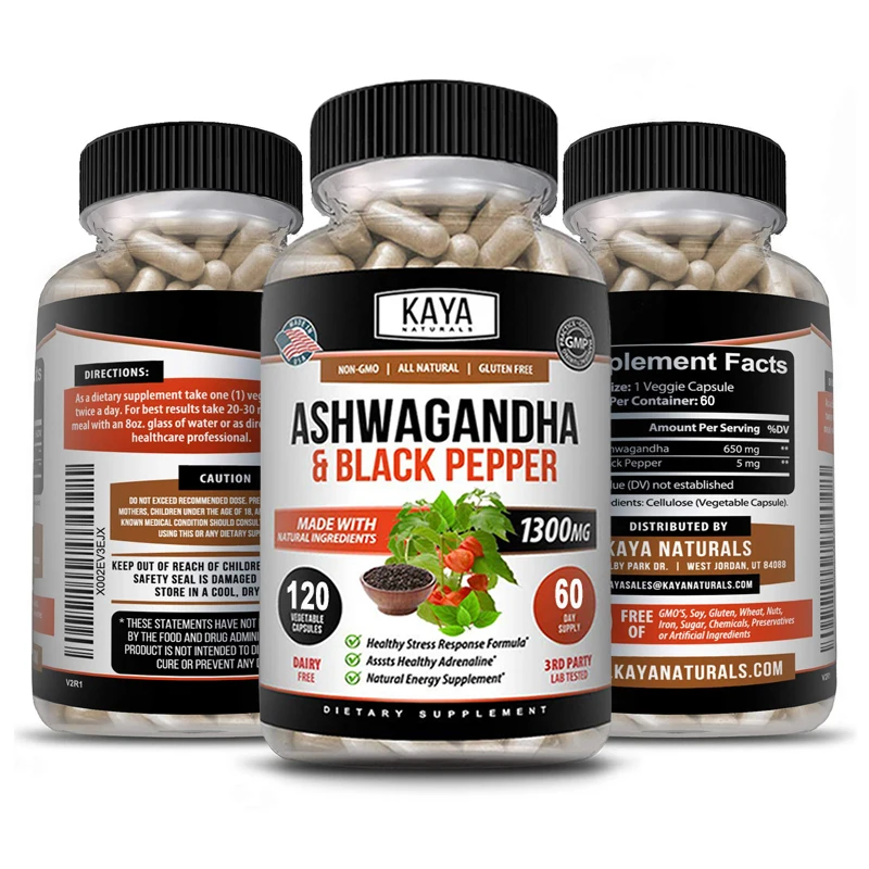 

Organic Ashwagandha Root with Black Pepper Supports Adrenal and Glandular Health, Focus, Energy and Vitality In Men and Women