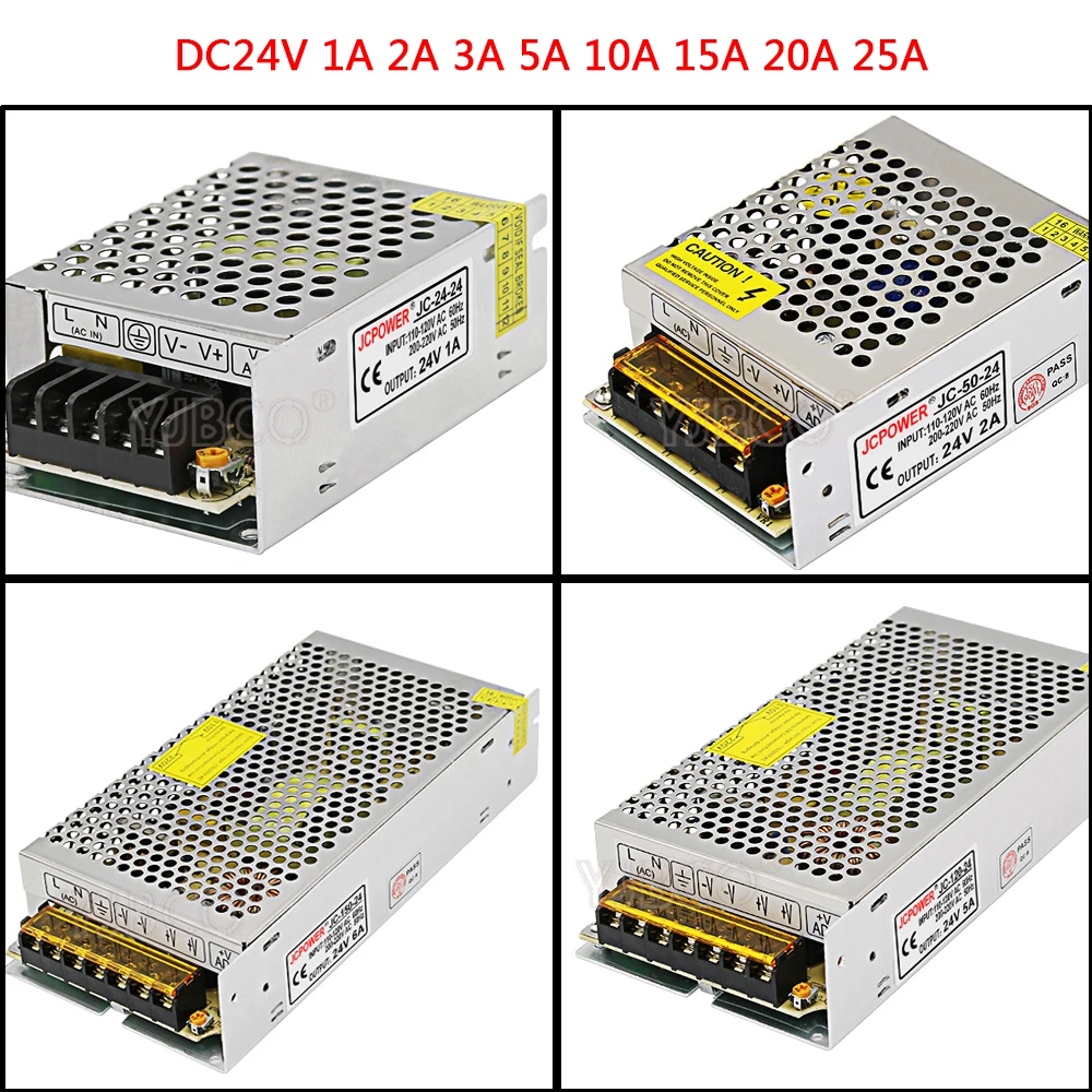 AC110V 220V to DC 24V Switching power supply adapter 1A 2A 3A 5A 10A 15A 20A transformer driver for 24V LED Strip Light