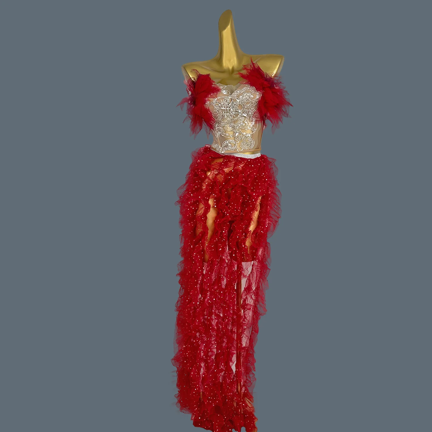 Красные нестандартные кружевные женские платья вечернее платье с блестками для