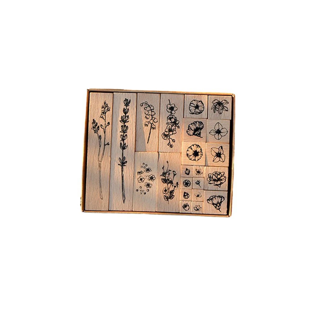 

Exquisite Craftsmanship Wood Mounted Rubber Stamps for Plant and Flower Decorative Durable and Quality Design