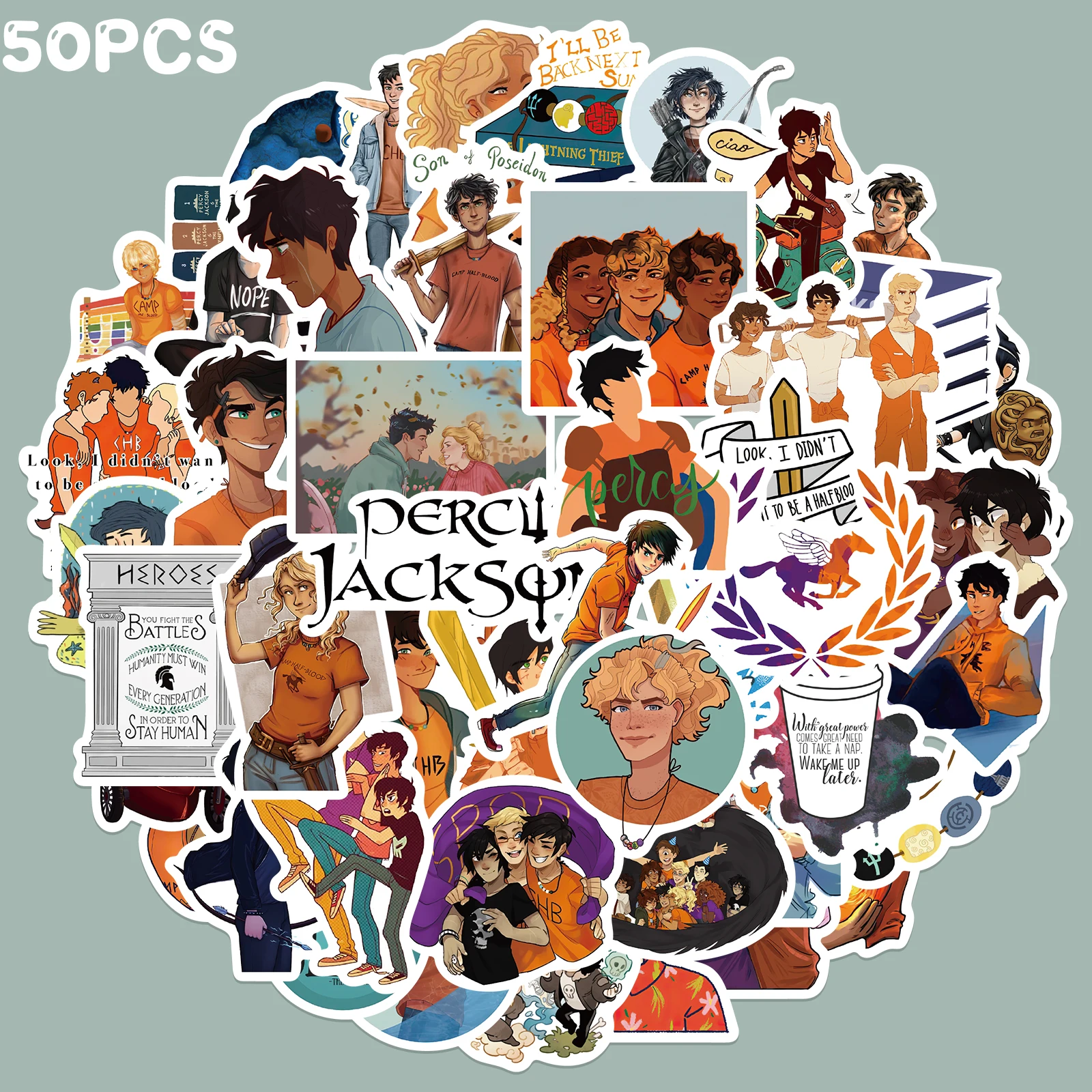 

25/50PCS Percy Jackson Movie Cartoon Graffiti Stickers Decals Kids Toy DIY Diary Suitcase Scrapbook Phone Laptop Bike Sticker