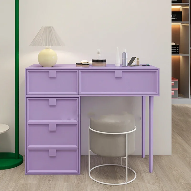 Минимальный туалетный столик для макияжа маленький серый дорогой высокий ящики