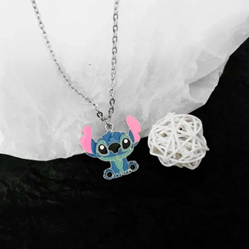 

Disney Stitch Cartoon Necklace Lilo & Stitch Modeling Metal Necklaces Anime Stitch Figure Kawaii Girlfriends Pendant Kids Gifts