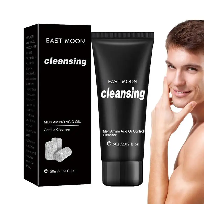 

Аминокислотное очищающее средство для лица для мужчин, 60 мл, мягкое средство для мытья лица, увлажняющее, успокаивающее, очищающее средство для лица для осветления кожи