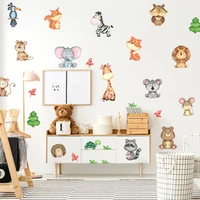 forest party animal wall stickers childrens room home bedroom decoration wallpaper nursery baby room animal wall stickers
