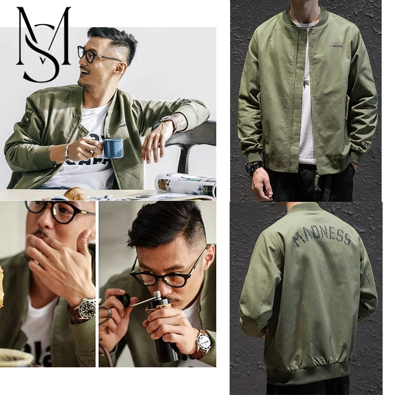 

Yu Wenle Baseball Suit Men's Spring and Autumn Oversize Workwear Coat Fashion Brand Rascal Handsome Versatile Large Pilot Jacket