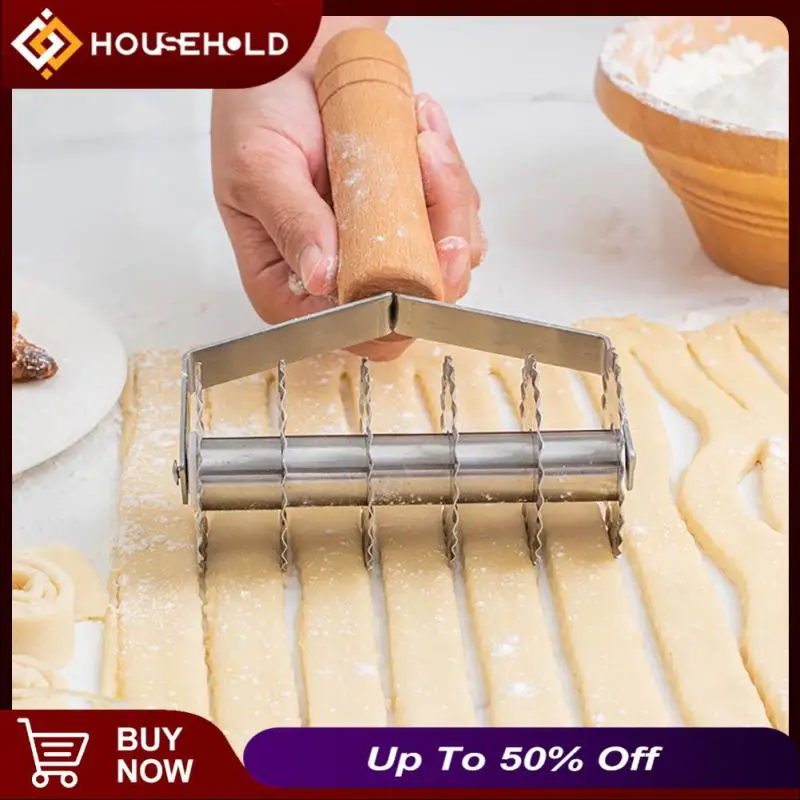 

6 Wheels Cutter Dough Divider Side Pasta Knife Flexible Roller Blade Pizza Pastry Peeler Stainless Steel Bakeware Tools