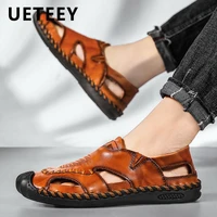 2022 beach slippers summer new mens casual outdoor sandals size 38 46 comfortable breathable non slip leather platform shoes
