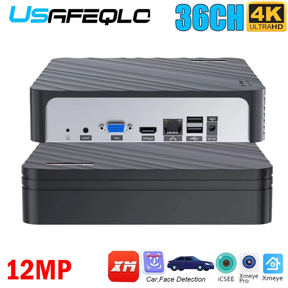 USAFEQLO 40X10S-KL-16/32/36 12Мп сетевой видеорегистратор с детектором лиц