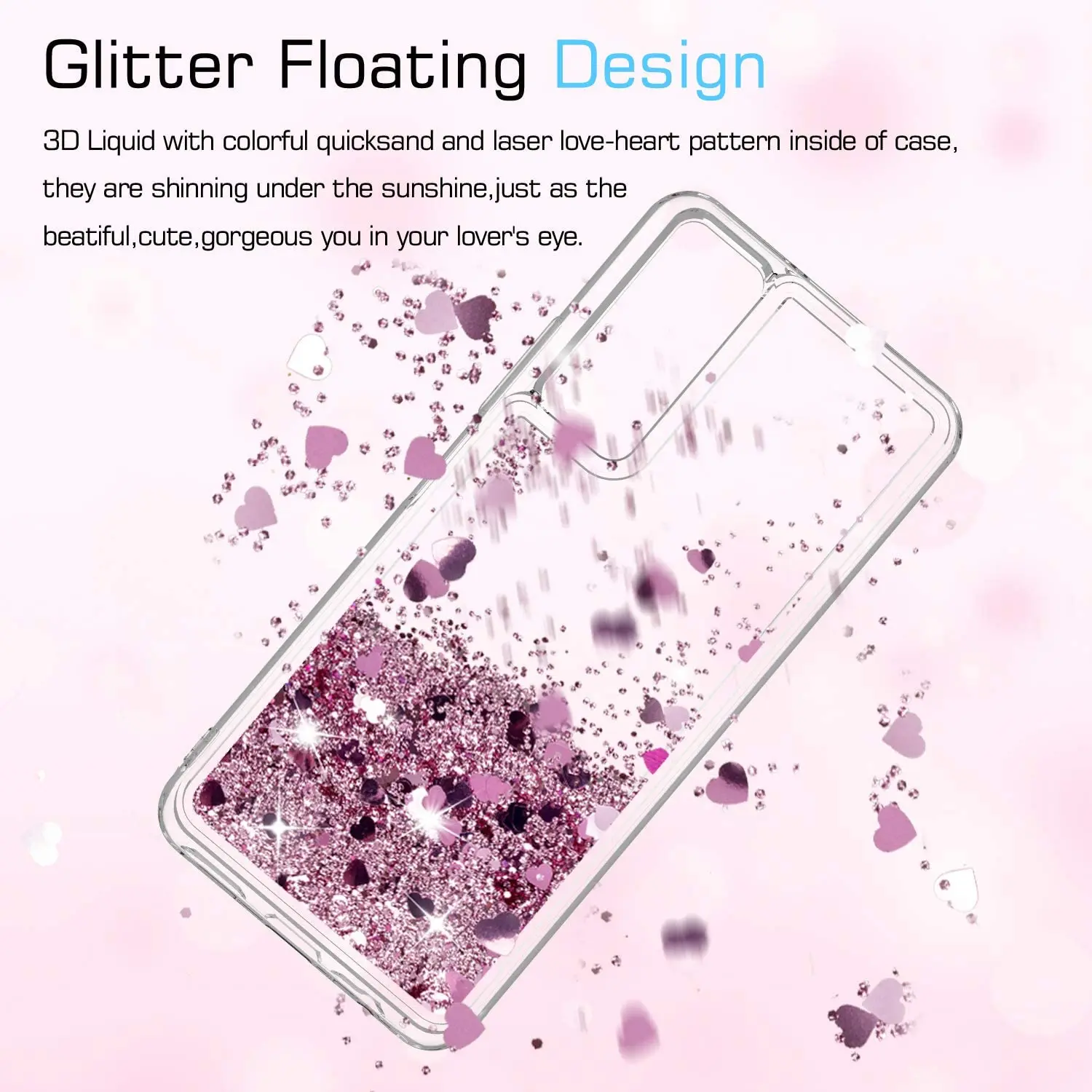 Чехол для Huawei P Smart 2021 Y7a силикон прозрачный с блестками