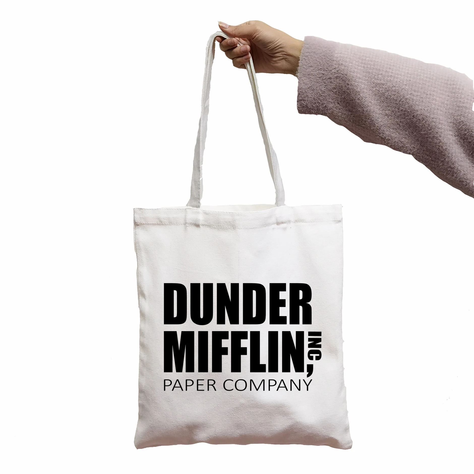 Bag The Office TV Show Dunder Mifflin Paper Company Print Cool Shopper Bag Shopper White Women shopper shoulder bags Tote bag images - 6