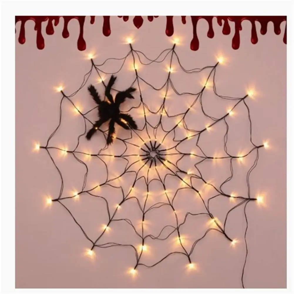 

Halloween Led Cobweb Decorative Lamp 8 Modes String Lights With Remote Control For Bedroom Living Room Decor
