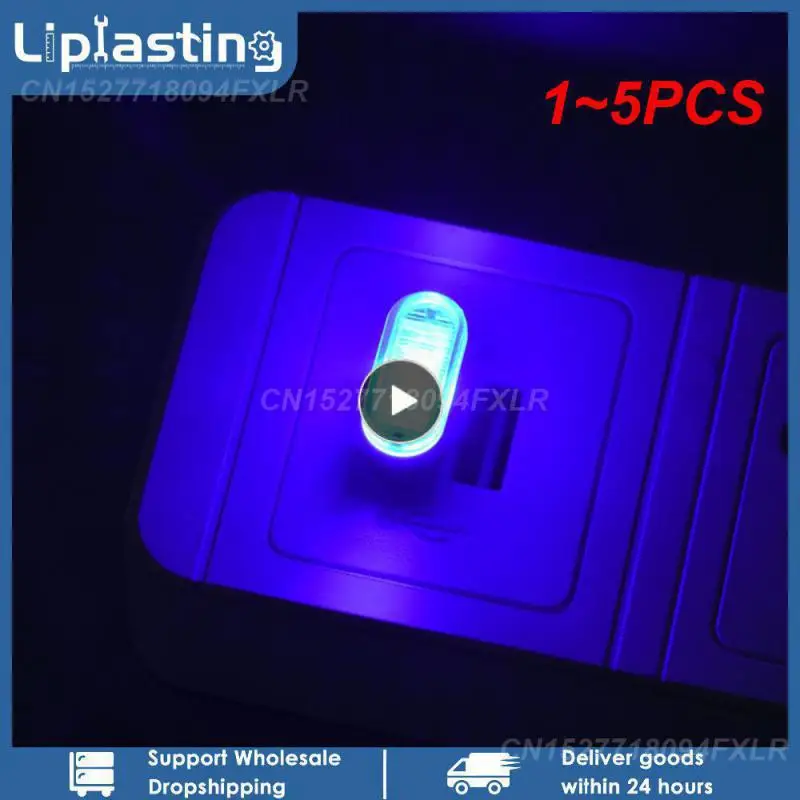 

1~5PCS Mini USB Light LED USB Night Light Modeling Car Ambient Light Neon Interior Light Car Jewelry (5 kinds of light colors)