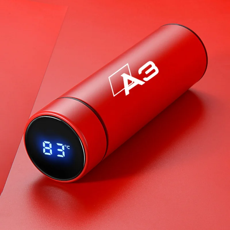 

For Audi A3 Intelligent Digital Thermos Water Cup Touch Display Temperature Stainless Steel Creative Thermoses Coffee Mug Gifts