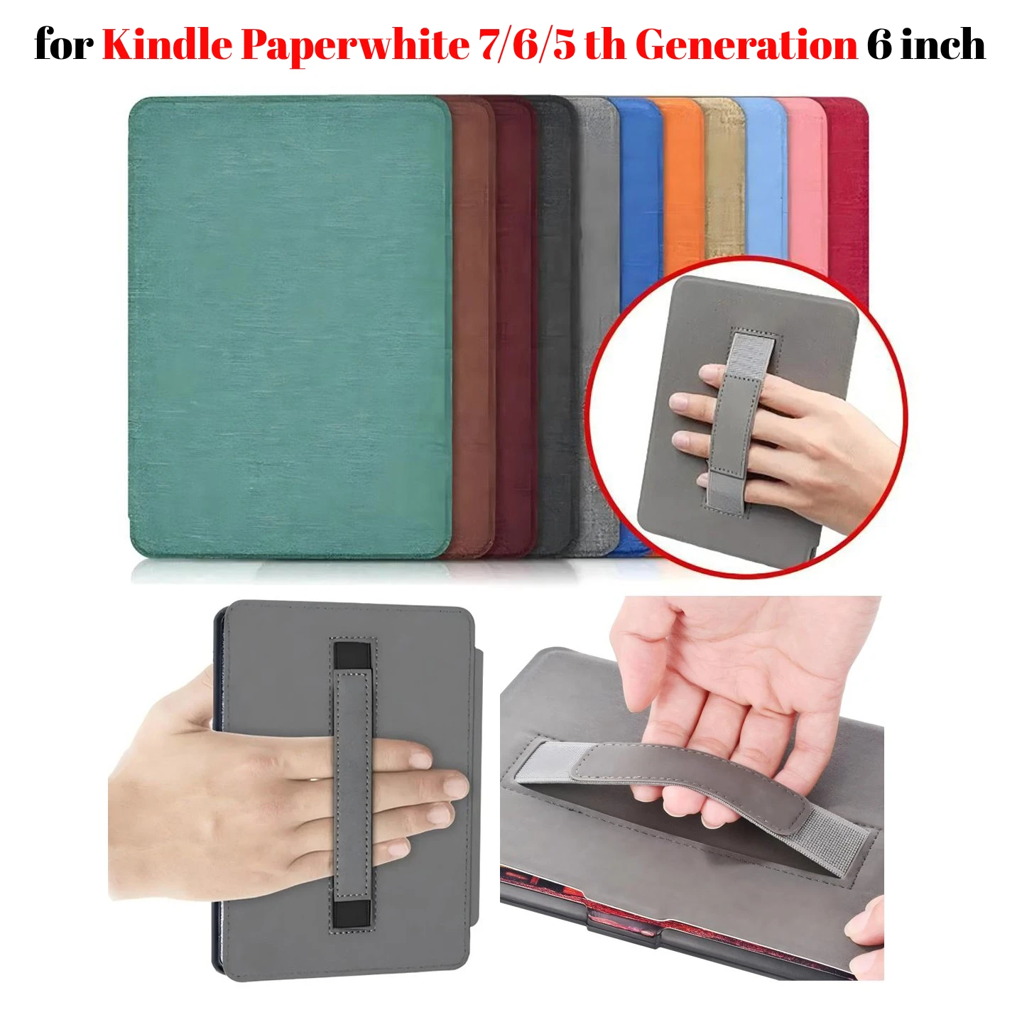 Фото Для Kindle Paperwhite 7-го, 6-го, 5-го поколения Чехол 6-дюймовый чехол из искусственной кожи с ремешком для рук DP75SDI EY21 Paperwhite 3 2 1 Чехол №3