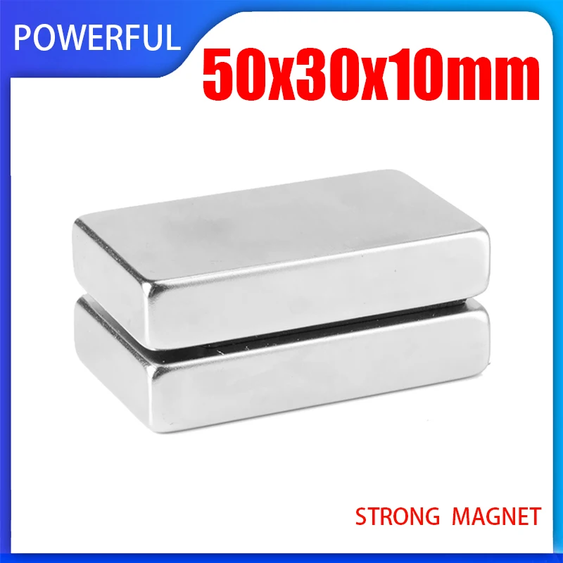 

1/3/5PCS 50mm x 30mm x 10mm Block Strong Neodymium Magnet Rare Earth Powerful Permanent NdFeb Magnets 50x30x10mm