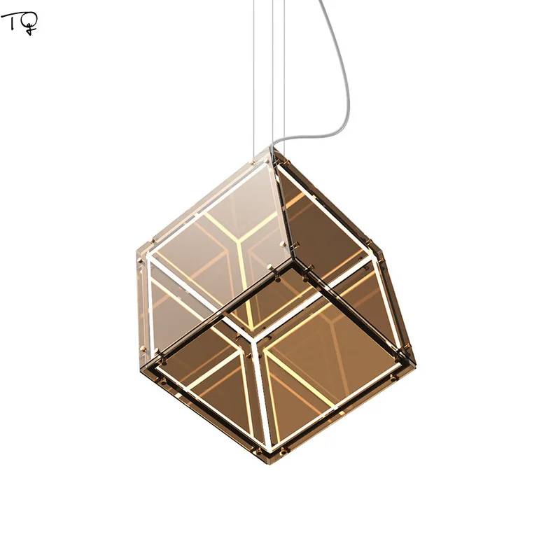 

Designer Modern Creative Geometry Square Magic Cube Pendant Lights for Living/Dining Room Decor Bedroom Bedside Kitchen Salon