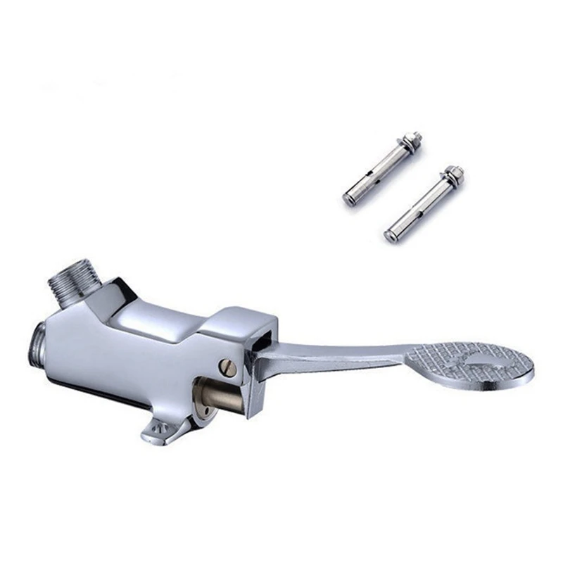 

Floor Foot Pedal Control Switch Tap Valve Faucet Copper Basin Single Cold Water Tap Bathroom Hotel Pedal